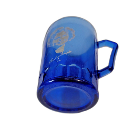 Cobalt Blue Glass Hazel Atlas Shirley Temple 4 1/2" Pitcher - Picture 4 of 7